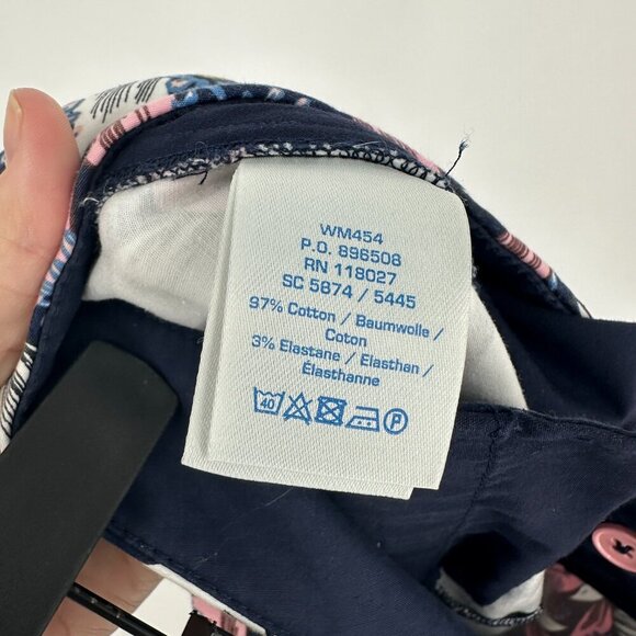 Boden Richmond Ankle Pant Slim Straight Floral Print Navy Pink Size 2 - Picture 8 of 10